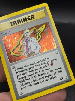 Pokemon TCG Blaine Trainer Gym Challenge Holo Card 17/132 Unlimited MP EM3 - Image 3