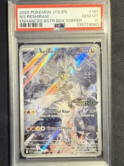 Pokemon TCG N's Reshiram Stamped Illustration Rare Promo Card 167/159 PSA10 - Image 1