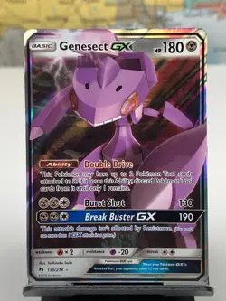 SHIPS SAME DAY Pokemon Card NM/M Genesect GX 130/214 Holo Full Art Metal Type - Image 3