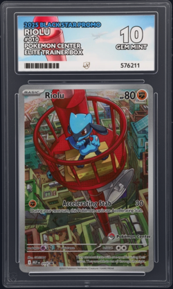 Riolu Pokemon Center ETB Black Star Promo Mega Evolutions 2025 Ace Gem Mint 10 - Image 1
