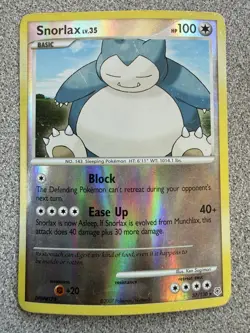 Snorlax 37/130 - Diamond and Pearl - RARE Reverse Holo Pokemon - HEAVY PLAY - Image 1