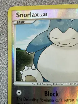 Snorlax 37/130 - Diamond and Pearl - RARE Reverse Holo Pokemon - HEAVY PLAY - Image 2