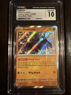 Pokemon TCG Hawlucha 175/091 Paldean Fates 2024 NM Shiny Holo Rare CGC 10 - Image 1