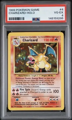 1999 POKEMON BASE SET CHARIZARD HOLO RARE PSA 4 ENGLISH - Image 1