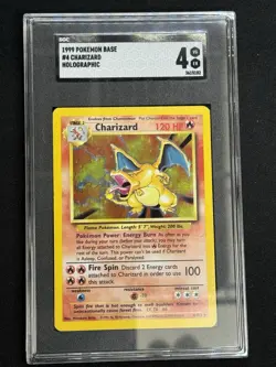 1999 CHARIZARD HOLO SGC 4 VG-EX Pokemon TCG Base Set Unlimited 4/102 - Image 1