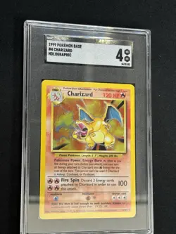 1999 CHARIZARD HOLO SGC 4 VG-EX Pokemon TCG Base Set Unlimited 4/102 - Image 2
