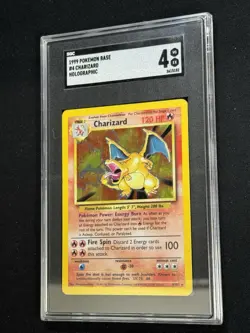 1999 CHARIZARD HOLO SGC 4 VG-EX Pokemon TCG Base Set Unlimited 4/102 - Image 3