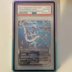 Pokemon Vaporeon VMAX SWSH182 Promo Holo Full Art Rapid Strike PSA 10 - Image 1