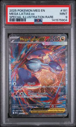 2025 Pokemon Mega Evolution Base #181 SIR Mega Latias ex PSA 9 Mint - Image 1