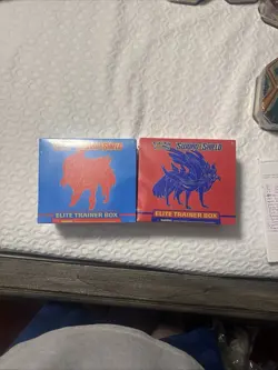 Pokemon Sword And Shield, Red And Blue Elite Trainer Box Set - Image 1
