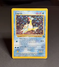 Pokemon TCG: Lapras 10/62 - Unlimited Holo Rare - Fossil - *HP w/ Crease* - Image 1