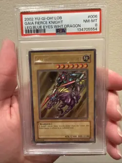 Yu-Gi-Oh Gaia the Fierce Knight 2002 LOB-006 Ultra Rare PSA 8 - Image 1