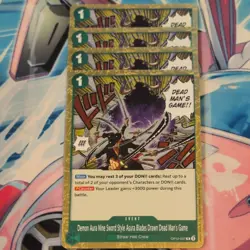 4 x Demon Aura Nine Sword Style Dead Man's Game OP12-037 R Foil Mint One Piece - Image 1