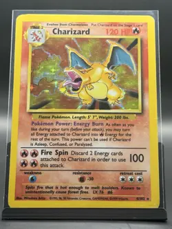 Charizard 4/102 Base Set Holo Rare Vintage 1999 Pokemon Card LP/MP - Image 1