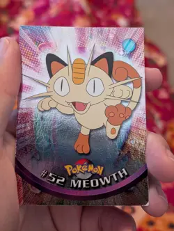 Meowth Holo Blue Logo Topps Pokemon Card LP - Image 1