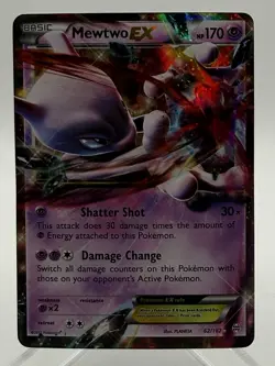 Pokemon Mewtwo EX BREAKthrough Holo Rare 62/162 Basic 170 HP Psychic Card - Image 2