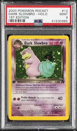 2000 POKEMON ROCKET 1ST ED #12 DARK SLOWBRO-HOLO PSA 9 - Image 1