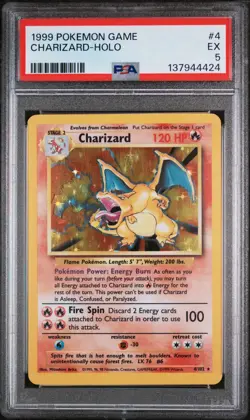 1999 Pokemon Game Charizard Holo PSA 5 #4 - Image 1