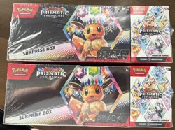 2x Pokemon Prismatic Evolutions Surprise Box 2-Pack Booster Bundle NEW & SEALED - Image 1