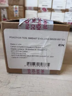 Evolving Skies 1st Print Booster Box Case SWSH07 Factory Sealed Pokemon TCG - Image 1