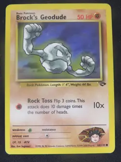 Brock's Geodude 68/132 Common Gym Challenge Pokemon LP - Image 1