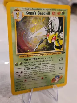 Kogas Beedrill 9/132 Holo Rare WOTC Gym Challenge Pokemon Mint NP - Image 2