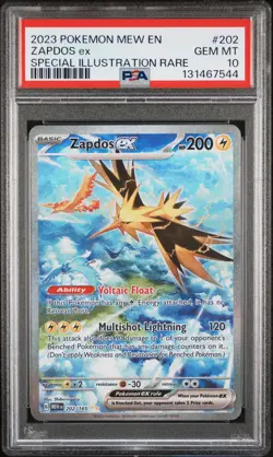 2023 POKEMON MEW EN-151 SPECIAL ILLUSTRATION RARE #202 ZAPDOS EX PSA 10 - Image 1