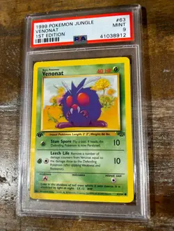 Pokemon 1999 Jungle VENONAT 1ST Edition #63 PSA 9 Mint RARE - Image 1