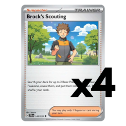 4x Brock's Scouting - 146/159 - SV09: Journey Together (JTG) Pokemon Playset - Image 1