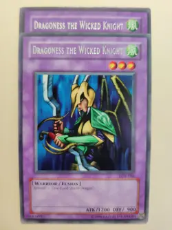 2x Yugioh! Dragoness the Wicked Knight LOB-086 Rare LP/MP - Image 1