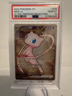 2023 Pokemon Mew ex Full Art 151 UPC Gold Metal Promo Card 205/165 PSA 10 GEM MT - Image 1
