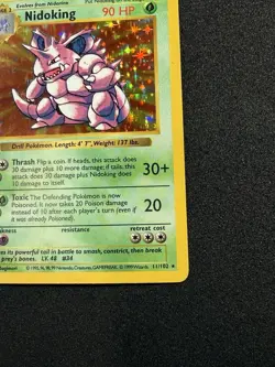 Pokemon Nidoking TCG Base Set Holo Shadowless Rare Card 11/102 - Image 3