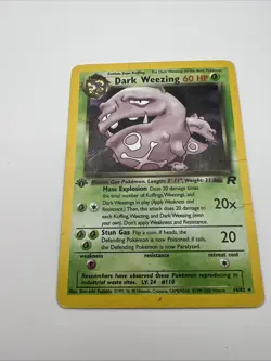 Pokemon Dark Weezing Holo Rare TCG Card 14/82 First Edition - Image 1
