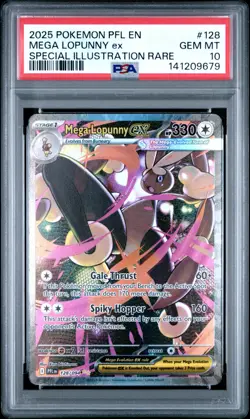2025 POKEMON PHANTASMAL FLAMES SPECIAL ILLUSTRATION RARE MEGA LOPUNNY EX PSA 10 - Image 1