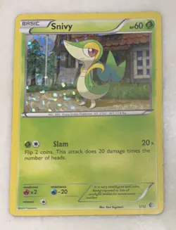 Pokemon Snivy 1/12 Holo Rare 2011 Mcdonald's Promo TCG - Image 1