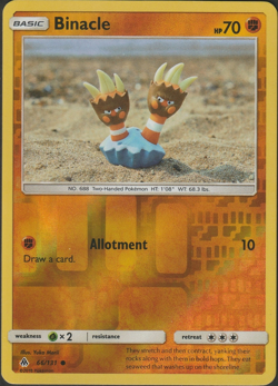 Binacle - 66/131 - SM - Forbidden Light - POKEMON REVERSE HOLO - LP - YUKA MORII - Image 1