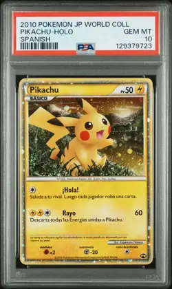 2010 POKEMON JPN WORLD COLL SPANISH PIKACHU-HOLO PSA 10 - Image 1