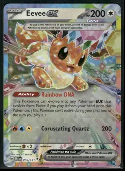 Pokemon Eevee ex 075/131 Sv: Prismatic Evolutions Holo Double Rare 200HP TCG - Image 1