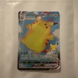 Pokemon Pikachu TCG Surfing VMAX Celebrations Card 9/25 Full Art - Image 1