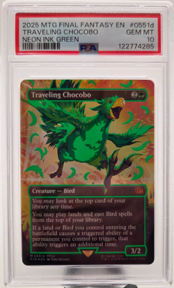 2025 Magic MTG Traveling Chocobo Neon Ink Green Final Fantasy PSA 10 #0551d - Image 1