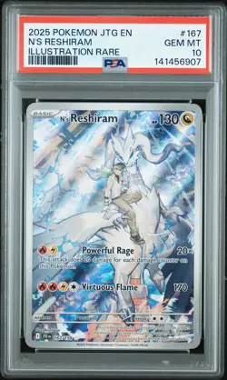 N's Reshiram 167/159 Illustration Rare Jtg En-journey Together Pokemon PSA 10 - Image 1