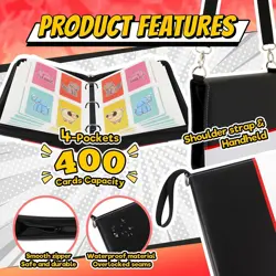 Pokemon Trading Card Binder 4 Pocket 400 Cards Album Storage Folder Collectible - Image 3