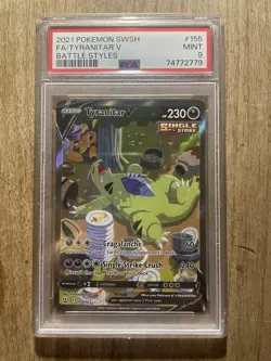 Tyranitar V Battle Styles 155 PSA 9 Pokemon Card - Image 1