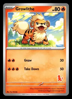 Growlithe My First Battle Charmander Deck Stamp Pokemon NM - Image 1