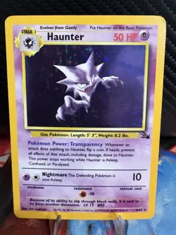 Pokemon Base Set Fossil Haunter Holo 6/62 WOTC 1999 LP+ - Image 1