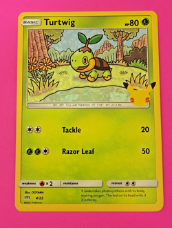 Pokemon TCG - TURTWIG 25th Anniversary McDonald's Promo 2021 Holo 4/25 - Image 1