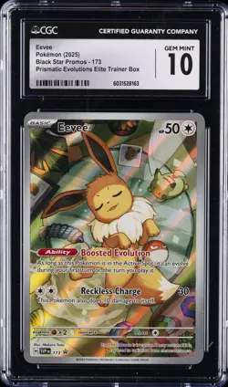 2025 POKEMON SVP EN-SV BLACK STAR PROMO #173 EEVEE CGC 10 - Image 1