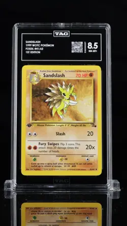 1999 WOTC POKEMON FOSSIL 1ST EDITION SANDSLASH 41/62 UNCOMMON TAG 8.5 PSA BGS - Image 1