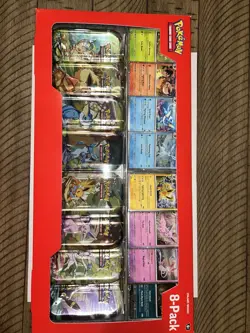 Pokemon TCG, Prismatic Evolutions, 8 Mini Tins Display, Costco Exclusive, Promos - Image 1