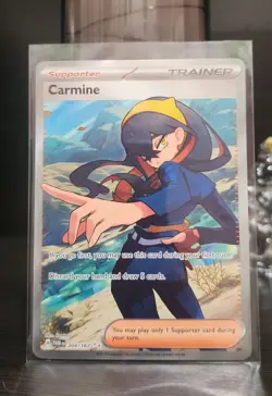Pokemon TCG Carmine Full Art Trainer Twilight Masquerade Ultra Rare Holo Card - Image 1